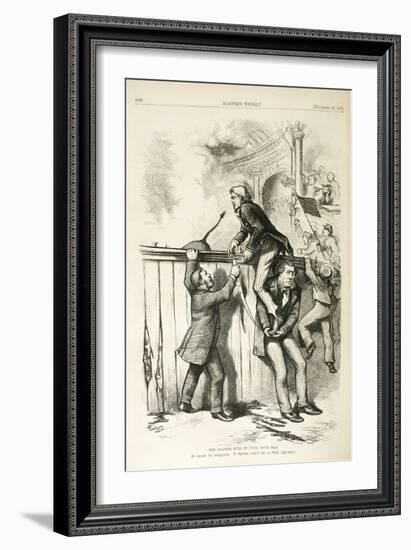 The Spanish Bull in Cuba Gone Mad, 1873-Thomas Nast-Framed Giclee Print