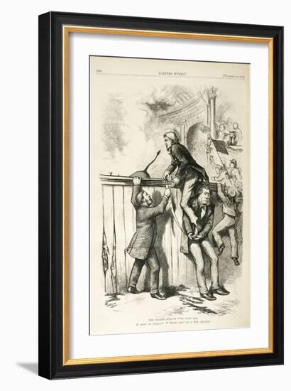 The Spanish Bull in Cuba Gone Mad, 1873-Thomas Nast-Framed Giclee Print