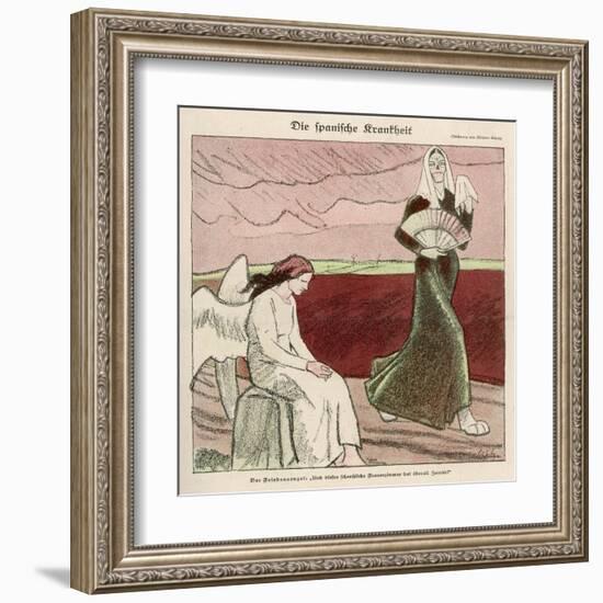 The "Spanish" Flu Epidemic Overtakes the Angel of Peace-Wilhelm Schulz-Framed Art Print