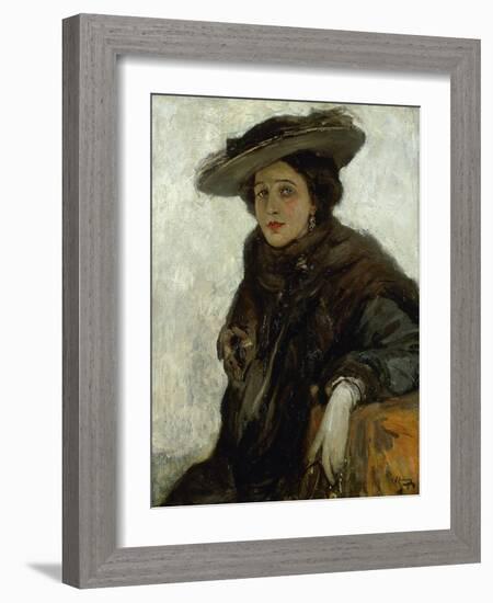 The Spanish Hat or Mrs. Gerard Chowne-Sir John Lavery-Framed Giclee Print