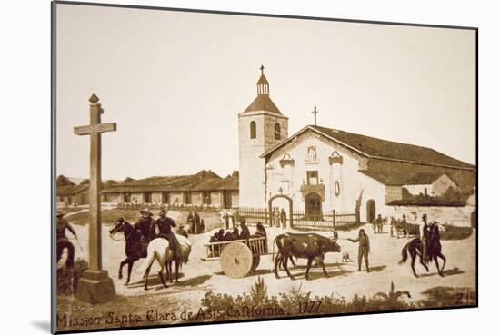 The Spanish Mission, Santa Clara de Asis, California in 1777-American School-Mounted Giclee Print