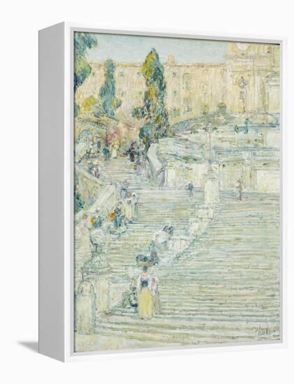 The Spanish Stairs, Rome, 1897-Childe Hassam-Framed Premier Image Canvas