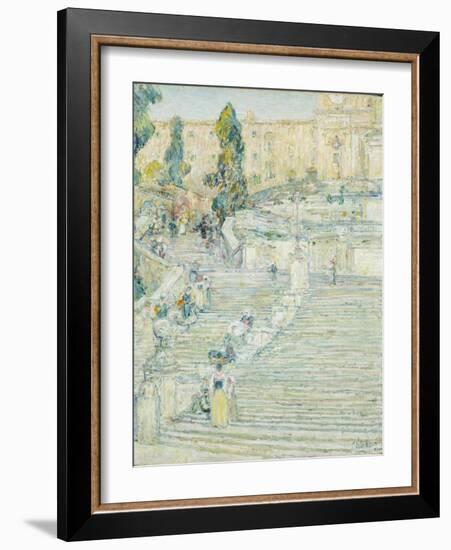 The Spanish Stairs, Rome, 1897-Childe Hassam-Framed Premium Giclee Print