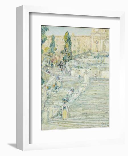 The Spanish Stairs, Rome, 1897-Childe Hassam-Framed Giclee Print