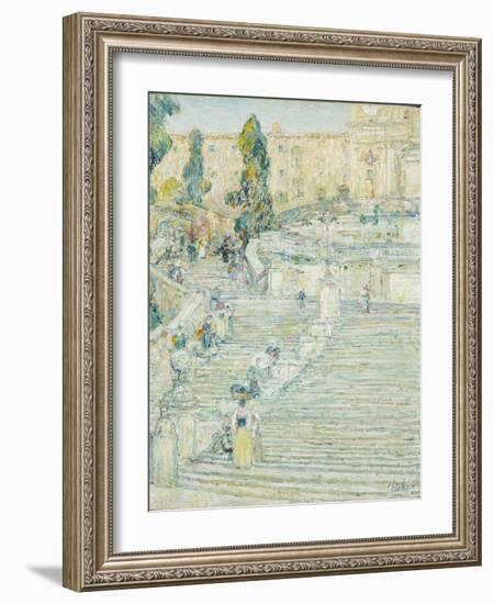 The Spanish Stairs, Rome, 1897-Childe Hassam-Framed Giclee Print