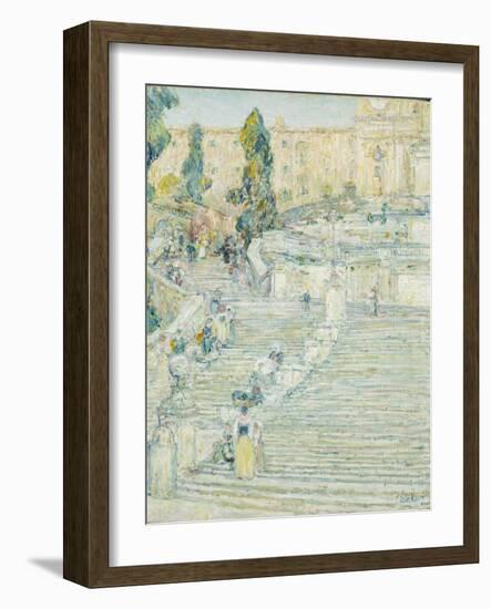 The Spanish Stairs, Rome, 1897-Childe Hassam-Framed Giclee Print