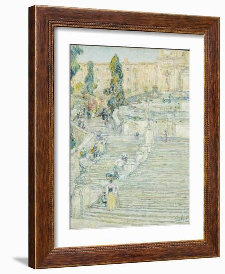 The Spanish Stairs, Rome, 1897-Childe Hassam-Framed Giclee Print