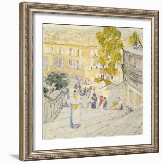 The Spanish Steps of Rome, 1897-Childe Hassam-Framed Giclee Print