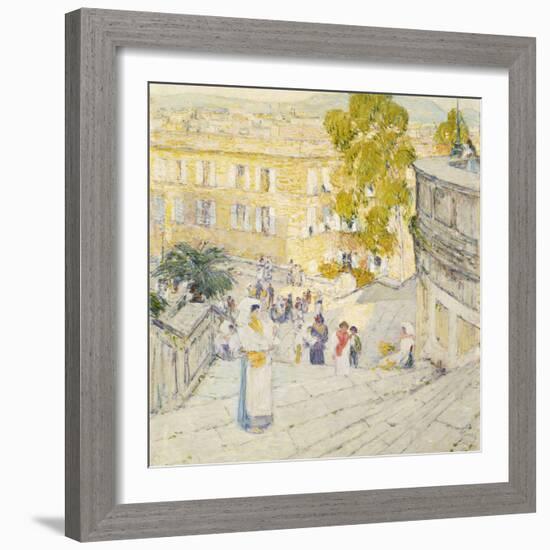 The Spanish Steps of Rome, 1897-Childe Hassam-Framed Giclee Print