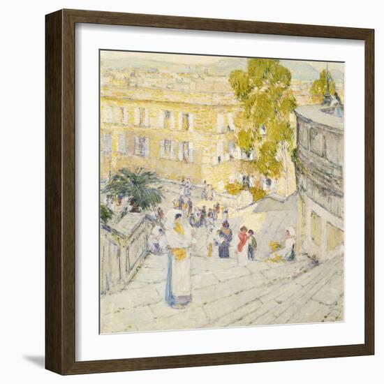 The Spanish Steps of Rome, 1897-Childe Hassam-Framed Giclee Print