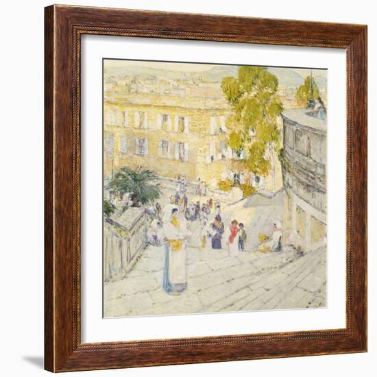 The Spanish Steps of Rome, 1897-Childe Hassam-Framed Giclee Print