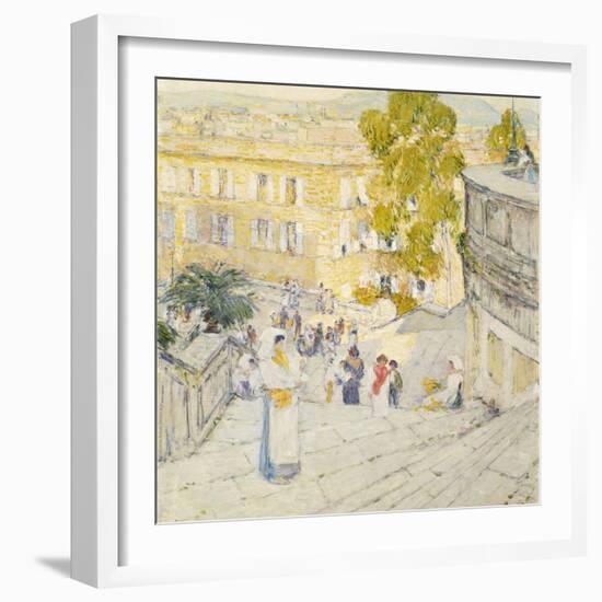 The Spanish Steps of Rome, 1897-Childe Hassam-Framed Giclee Print