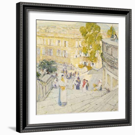 The Spanish Steps of Rome, 1897-Childe Hassam-Framed Giclee Print