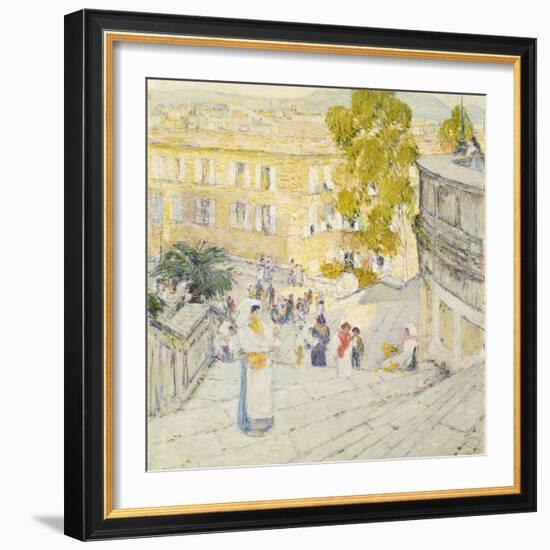 The Spanish Steps of Rome, 1897-Childe Hassam-Framed Giclee Print