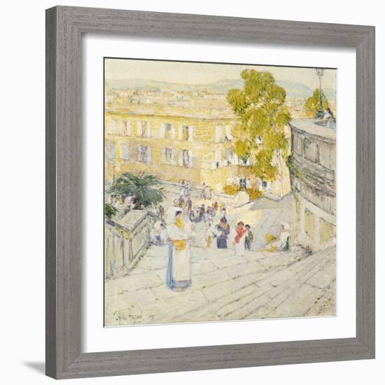 The Spanish Steps of Rome-Childe Hassam-Framed Giclee Print