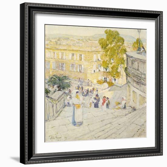 The Spanish Steps of Rome-Childe Hassam-Framed Giclee Print