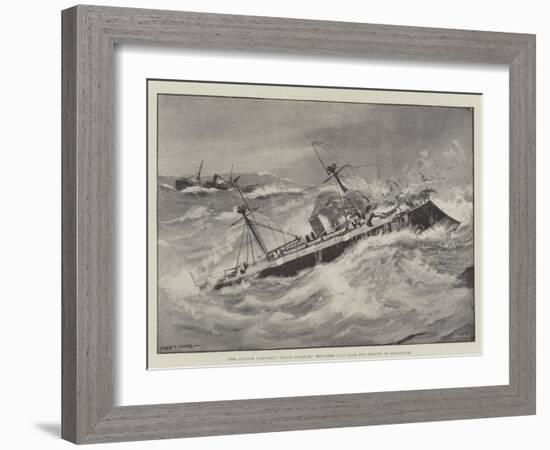 The Spanish War-Ship, Reina Regente, Reported Lost Near the Straits of Gibraltar-Fred T. Jane-Framed Giclee Print