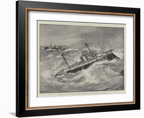 The Spanish War-Ship, Reina Regente, Reported Lost Near the Straits of Gibraltar-Fred T. Jane-Framed Giclee Print