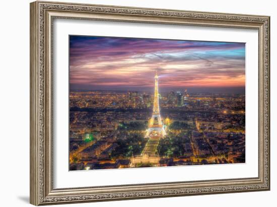 The sparkling lights of the Eiffel Tower-Nick Jackson-Framed Art Print