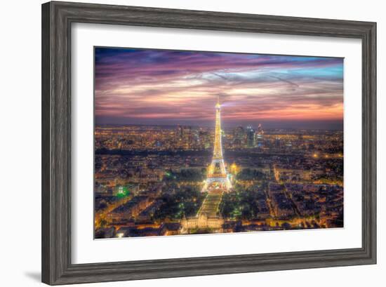 The sparkling lights of the Eiffel Tower-Nick Jackson-Framed Art Print
