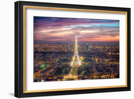 The sparkling lights of the Eiffel Tower-Nick Jackson-Framed Art Print