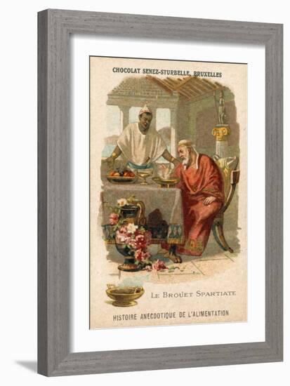 The Spartan Broth, Trade Card Produced by Chocolat Senez-Sturbelle-null-Framed Giclee Print