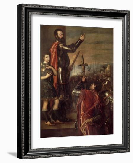 The Speech of the Marquis of Vasto, 1540-1541-Titian (Tiziano Vecelli)-Framed Giclee Print