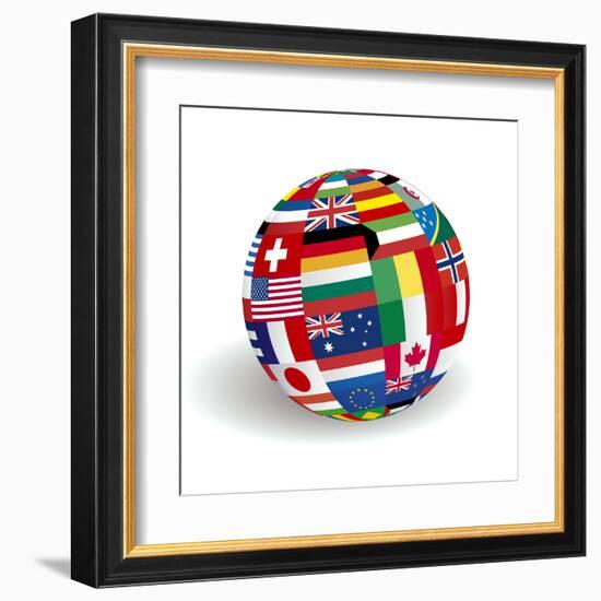 The Sphere World Flags-photosoup-Framed Art Print