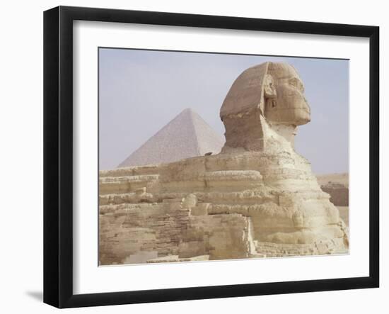 The Sphinx and Chephren Pyramid Beyond, Giza, Unesco World Heritage Site, Near Cairo, Egypt-Nico Tondini-Framed Photographic Print