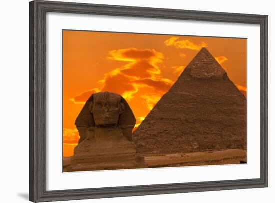 The Sphinx And Great Pyramid, Egypt-Dmitry Pogodin-Framed Photographic Print