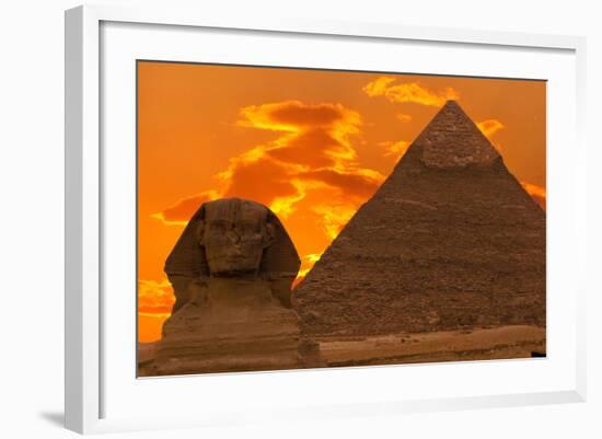 The Sphinx And Great Pyramid, Egypt-Dmitry Pogodin-Framed Photographic Print