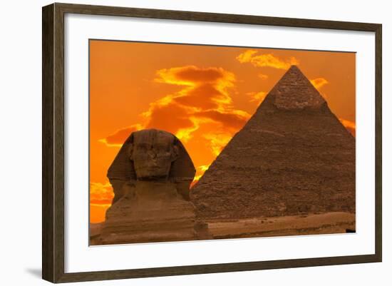 The Sphinx And Great Pyramid, Egypt-Dmitry Pogodin-Framed Photographic Print