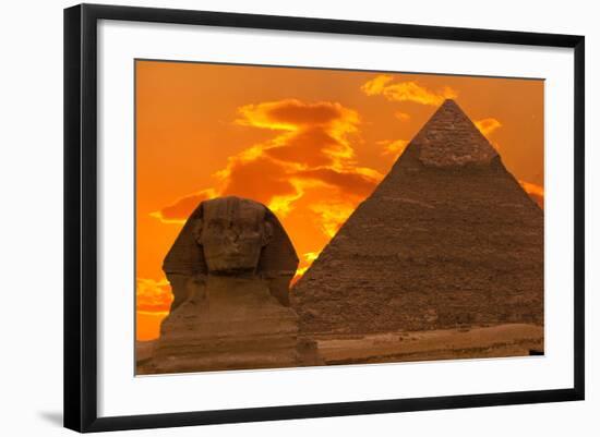 The Sphinx And Great Pyramid, Egypt-Dmitry Pogodin-Framed Photographic Print