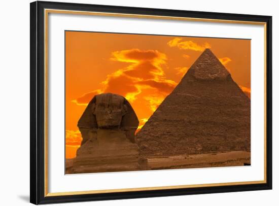 The Sphinx And Great Pyramid, Egypt-Dmitry Pogodin-Framed Photographic Print