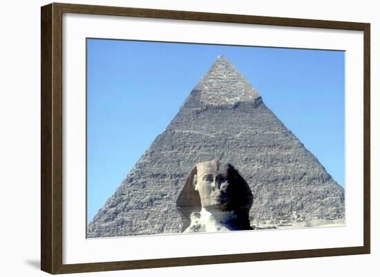 The Sphinx and Pyramid of Khafre (Chephren), Giza, Egypt, 4th Dynasty, 26th Century Bc-CM Dixon-Framed Photographic Print