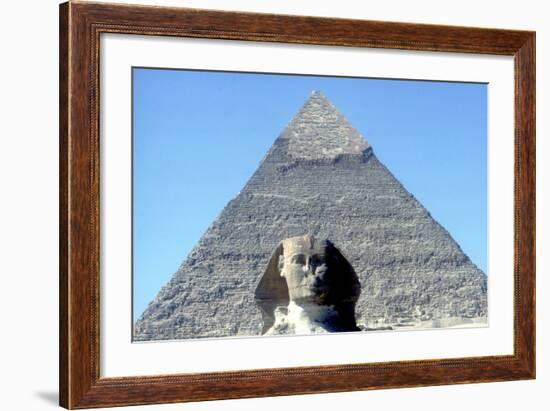 The Sphinx and Pyramid of Khafre (Chephren), Giza, Egypt, 4th Dynasty, 26th Century Bc-CM Dixon-Framed Photographic Print