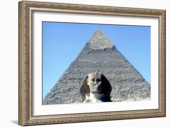 The Sphinx and Pyramid of Khafre (Chephren), Giza, Egypt, 4th Dynasty, 26th Century Bc-CM Dixon-Framed Photographic Print