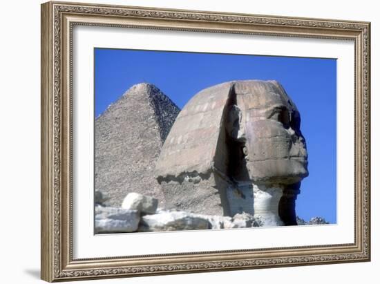 The Sphinx and Pyramid of Khafre (Chephren), Giza, Egypt, 4th Dynasty, 26th Century Bc-CM Dixon-Framed Photographic Print