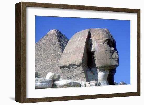 The Sphinx and Pyramid of Khafre (Chephren), Giza, Egypt, 4th Dynasty, 26th Century Bc-CM Dixon-Framed Photographic Print