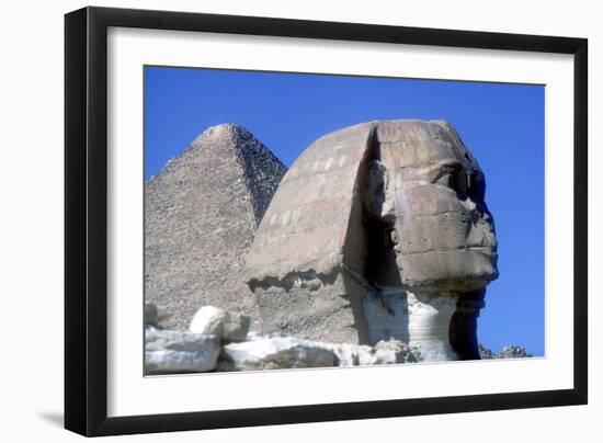 The Sphinx and Pyramid of Khafre (Chephren), Giza, Egypt, 4th Dynasty, 26th Century Bc-CM Dixon-Framed Photographic Print