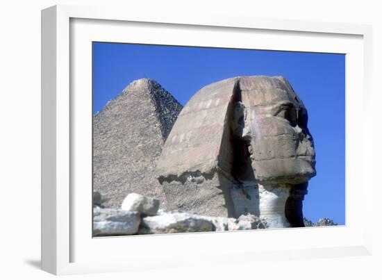 The Sphinx and Pyramid of Khafre (Chephren), Giza, Egypt, 4th Dynasty, 26th Century Bc-CM Dixon-Framed Photographic Print