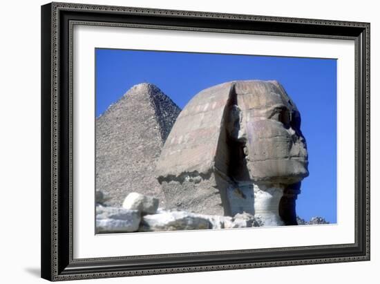 The Sphinx and Pyramid of Khafre (Chephren), Giza, Egypt, 4th Dynasty, 26th Century Bc-CM Dixon-Framed Photographic Print