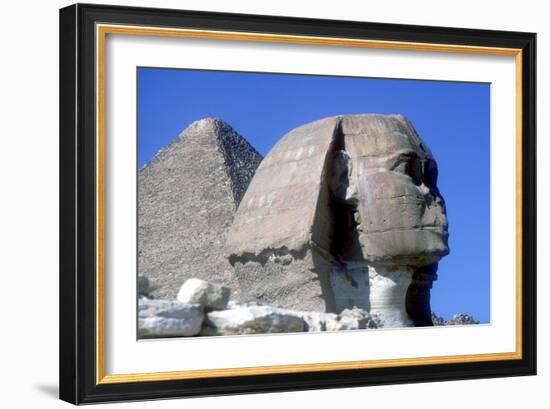 The Sphinx and Pyramid of Khafre (Chephren), Giza, Egypt, 4th Dynasty, 26th Century Bc-CM Dixon-Framed Photographic Print