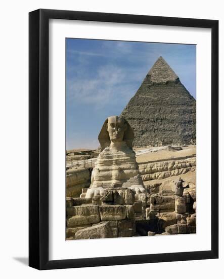 The Sphinx and Pyramid of Pharaoh Chefren-null-Framed Giclee Print