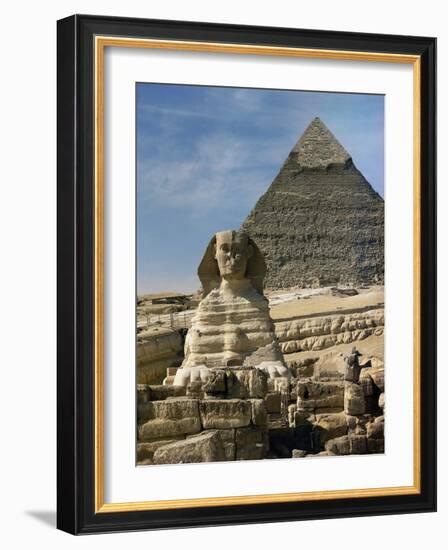 The Sphinx and Pyramid of Pharaoh Chefren-null-Framed Giclee Print