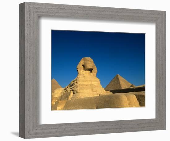 The Sphinx, Pyramids at Giza, Egypt-Kenneth Garrett-Framed Photographic Print