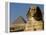 The Sphinx with 4th Dynasty Pharaoh Menkaure's Pyramid, Giza, Egypt-Kenneth Garrett-Framed Premier Image Canvas