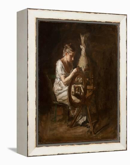 The Spinner (Oil on Canvas)-Thomas Cowperthwait Eakins-Framed Premier Image Canvas