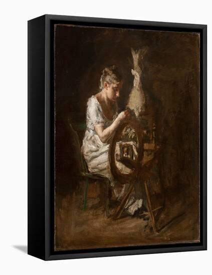 The Spinner (Oil on Canvas)-Thomas Cowperthwait Eakins-Framed Premier Image Canvas