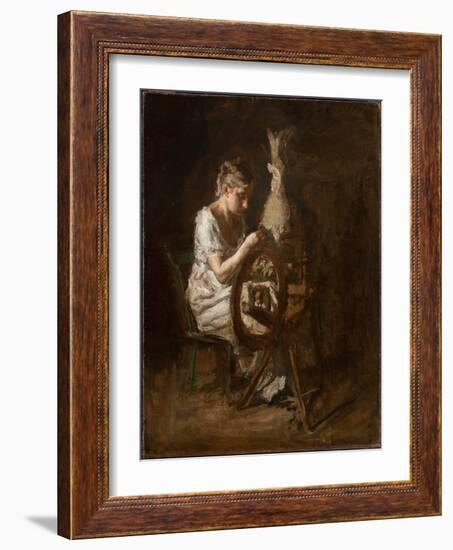 The Spinner (Oil on Canvas)-Thomas Cowperthwait Eakins-Framed Giclee Print